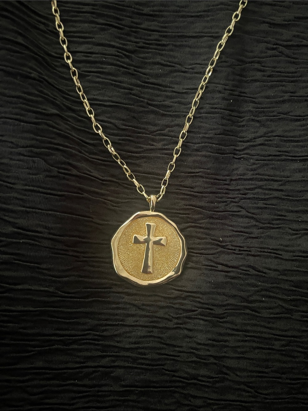 Gold Cross Medallion Necklace - Women Jewelry